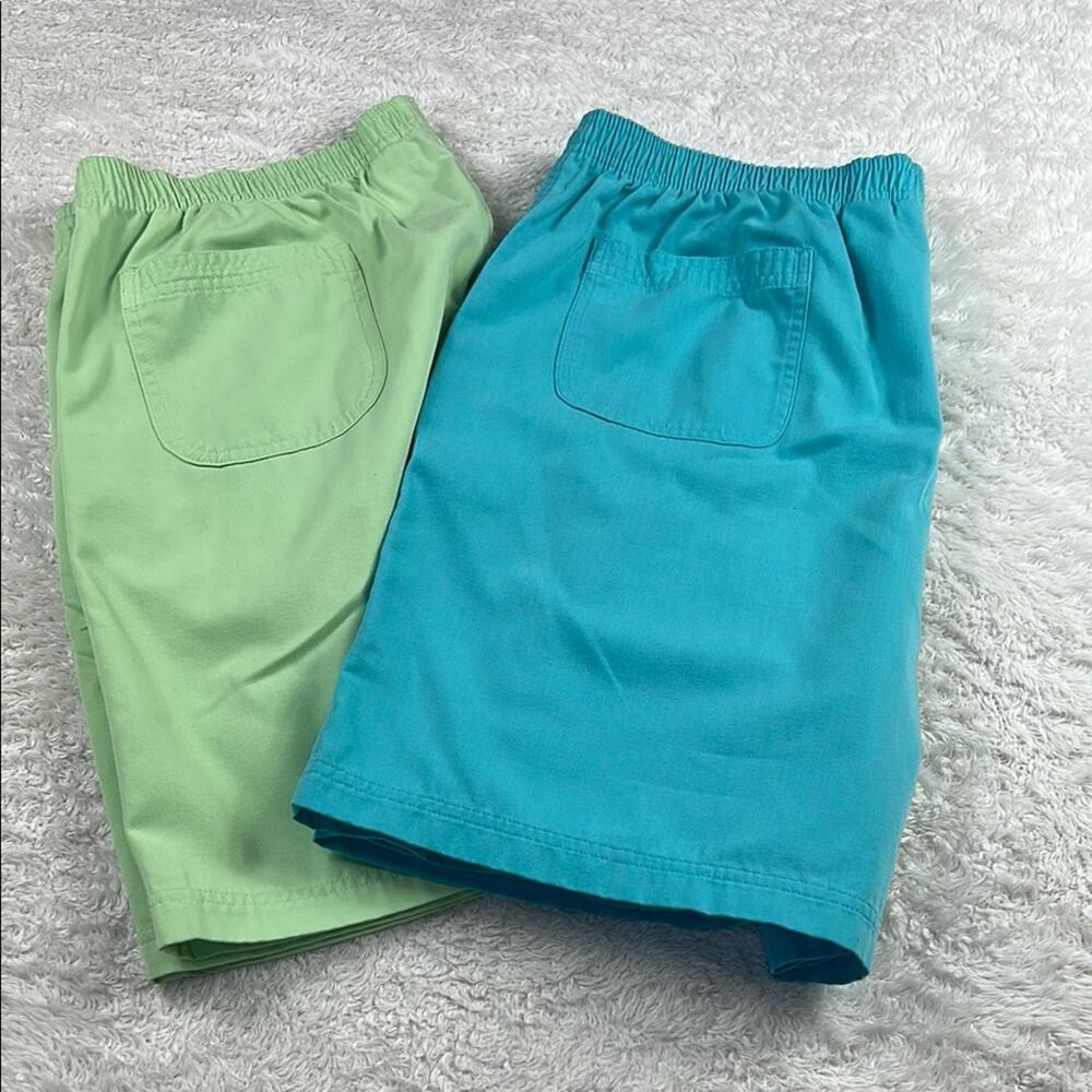 Bundle lot of 2 90s or y2k Studio Works blue and green shorts, size 18